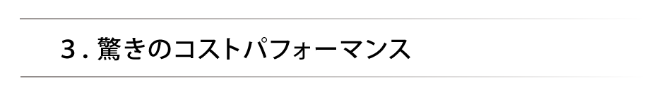 驚きのコストパフォーマンス